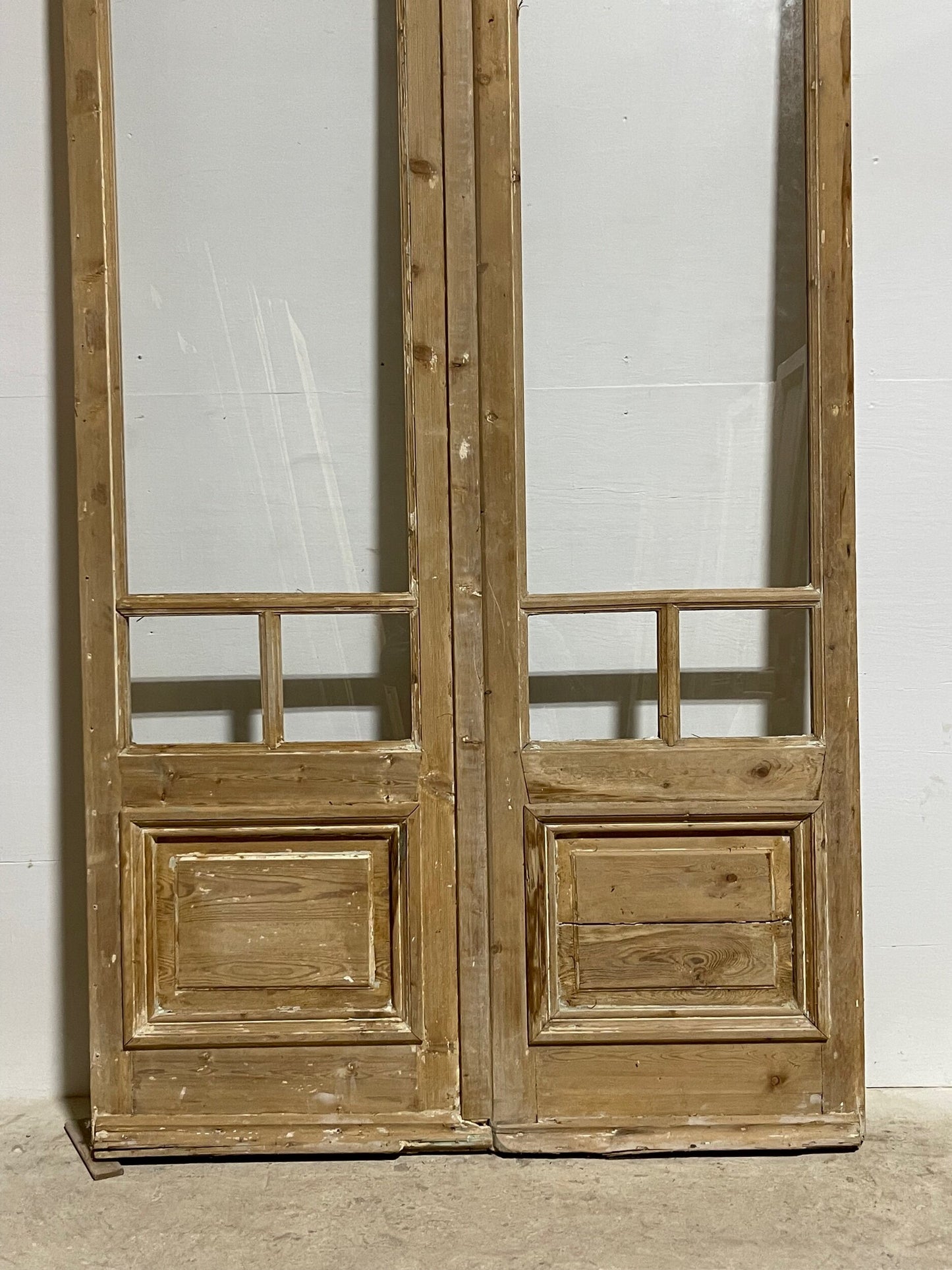 Antique French Panel Door with Glass (98 x 48) I013