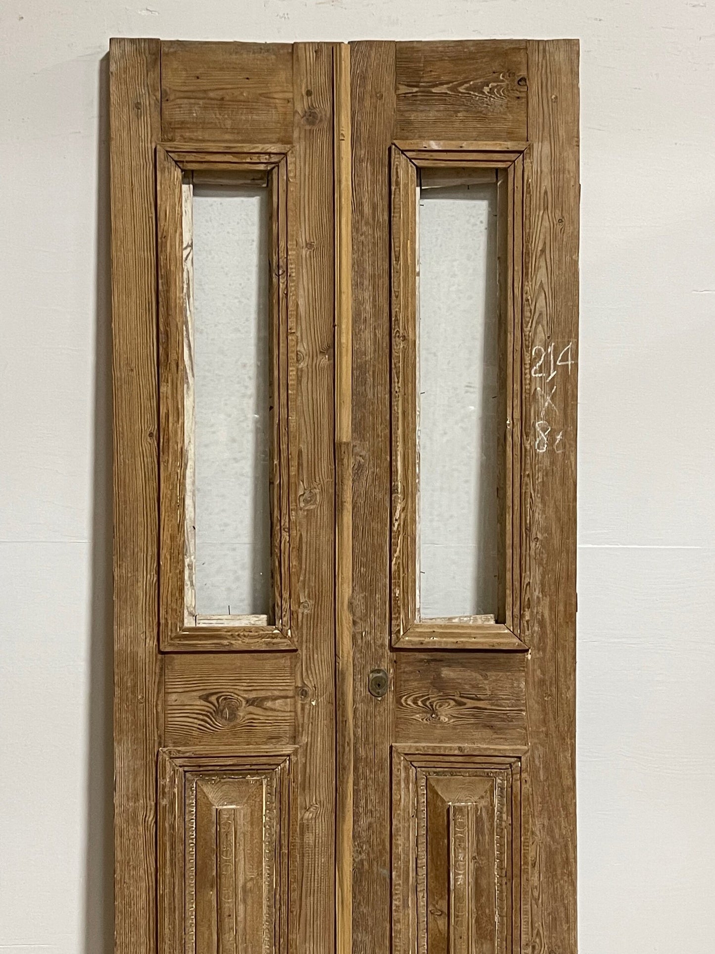 Antique French doors with glass (84.25x33.5) H0105s