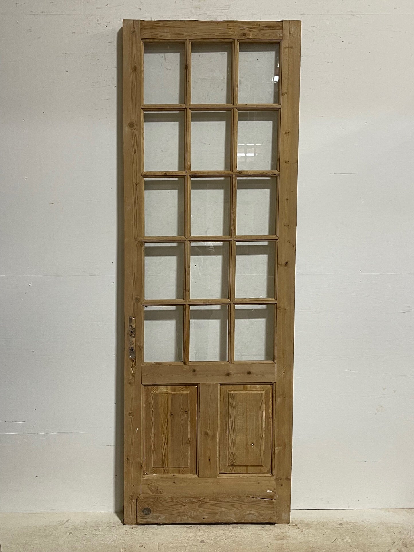 Antique French door with glass  (94.25x32.25) H0188s