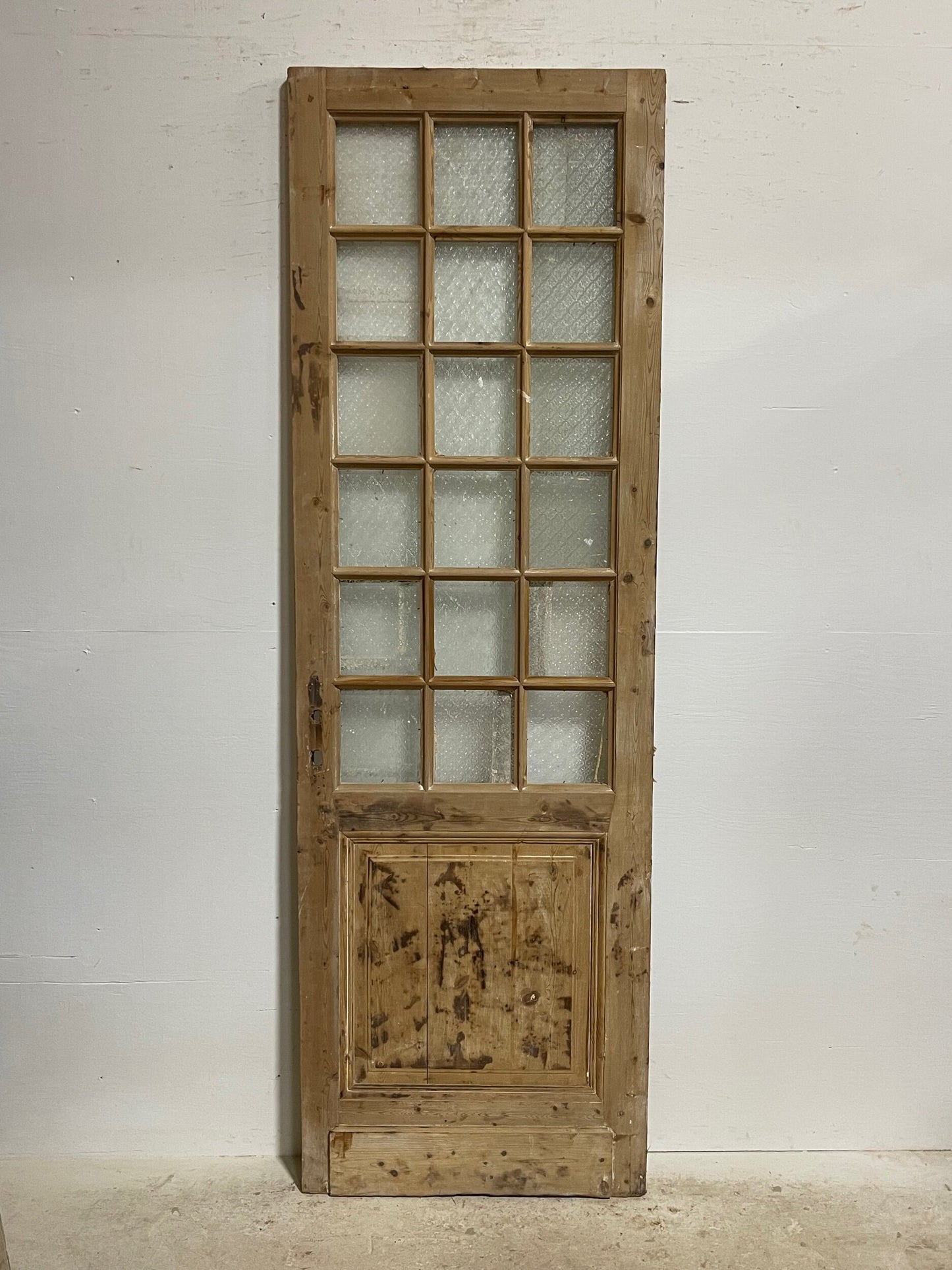 Antique French door with glass  (93.25x30) H0177s