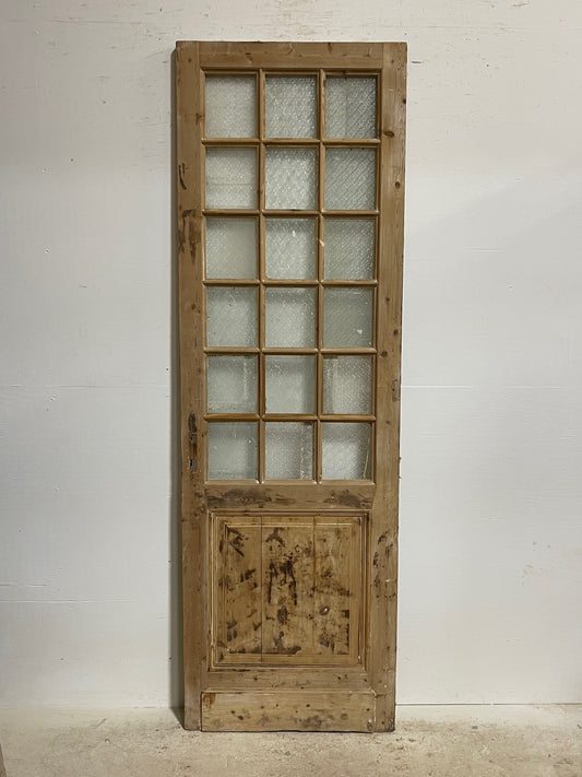 Antique French door with glass  (93.25x30) H0177s