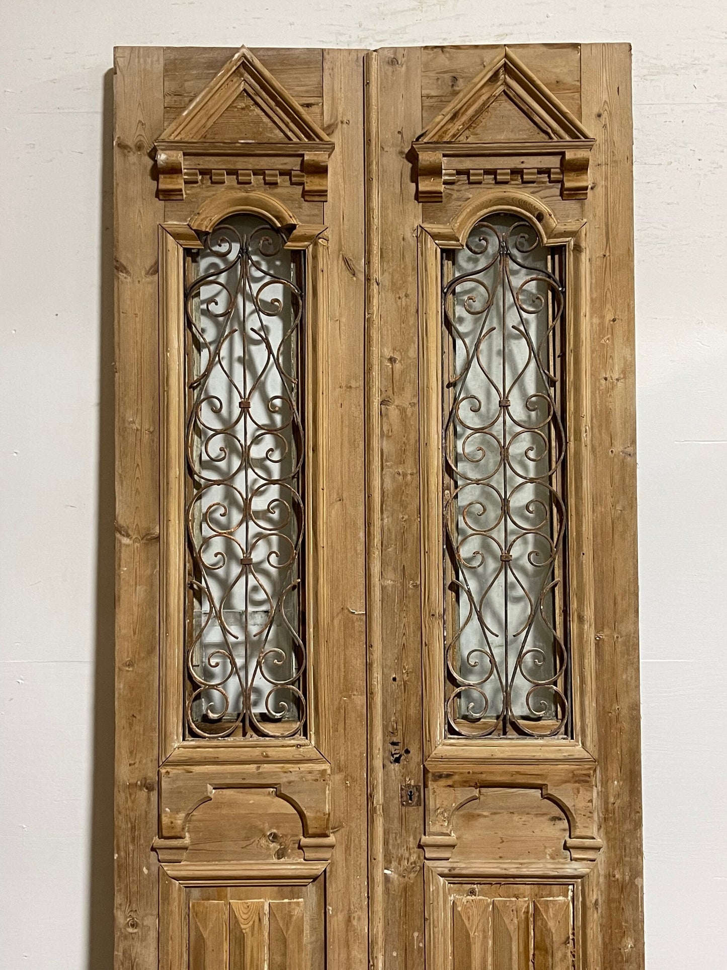 Antique French Panel Doors with Metal (100.5 x 44) I015