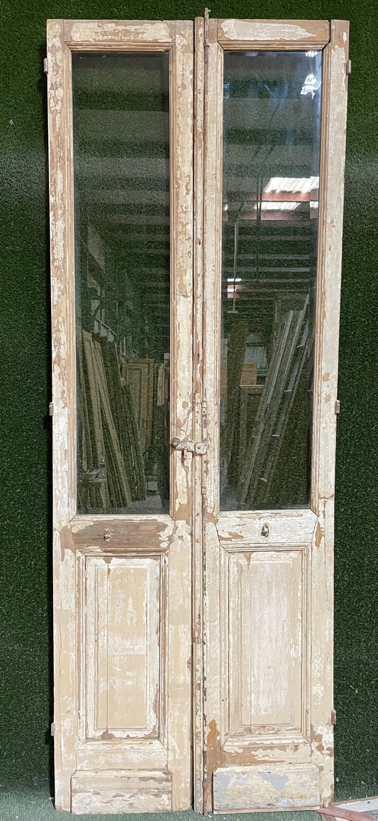 Antique French door (105x38.5) with glass D988