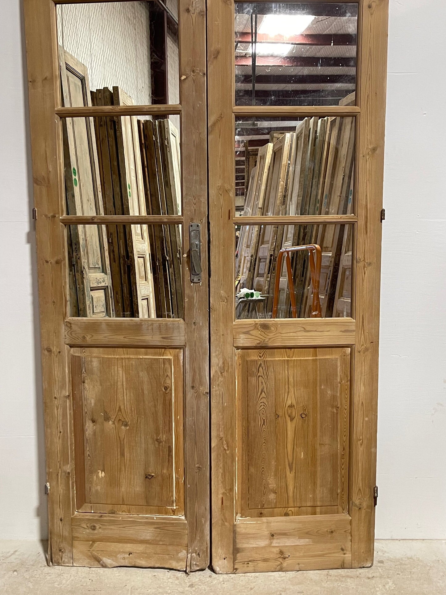 Antique French doors with mirror (93x46) H0220s