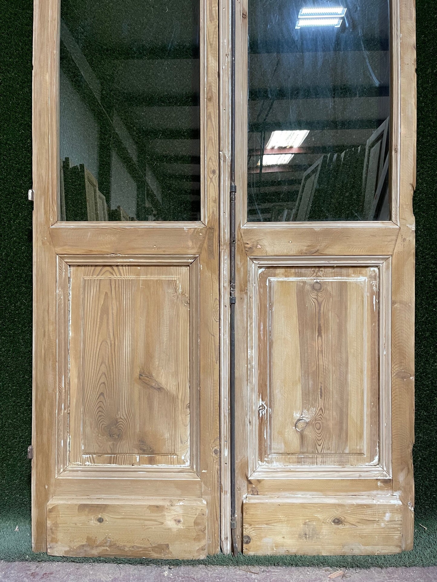 Antique French door (103.5x44.5) with glass D161