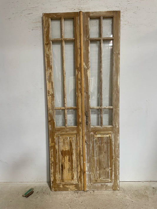 Antique French door (92.75x37.75) with glass F0597