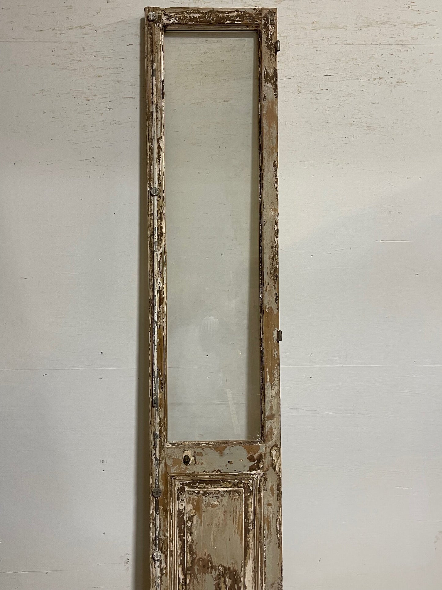 Antique French panel door with glass (100.25 x 19)