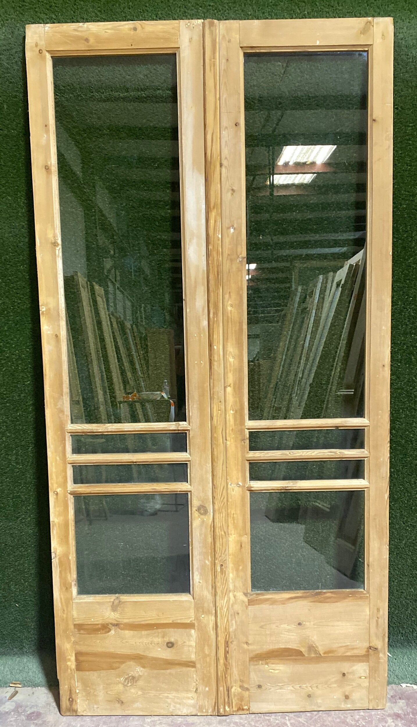 Antique French door (90x45) with glass D175