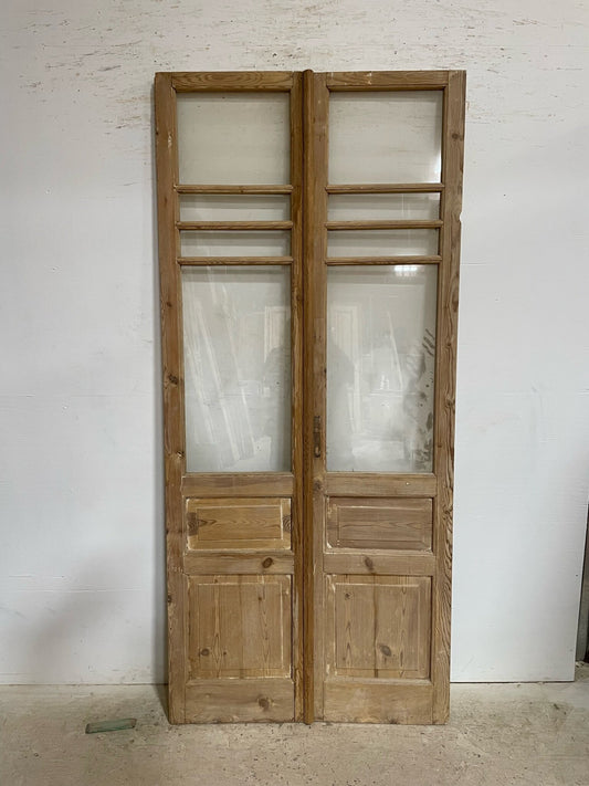 Antique French door (92x41.5) with glass F0768