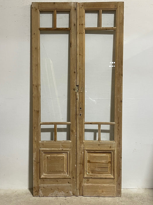 Antique French Panel doors with glass (94.5 x 44)  I019