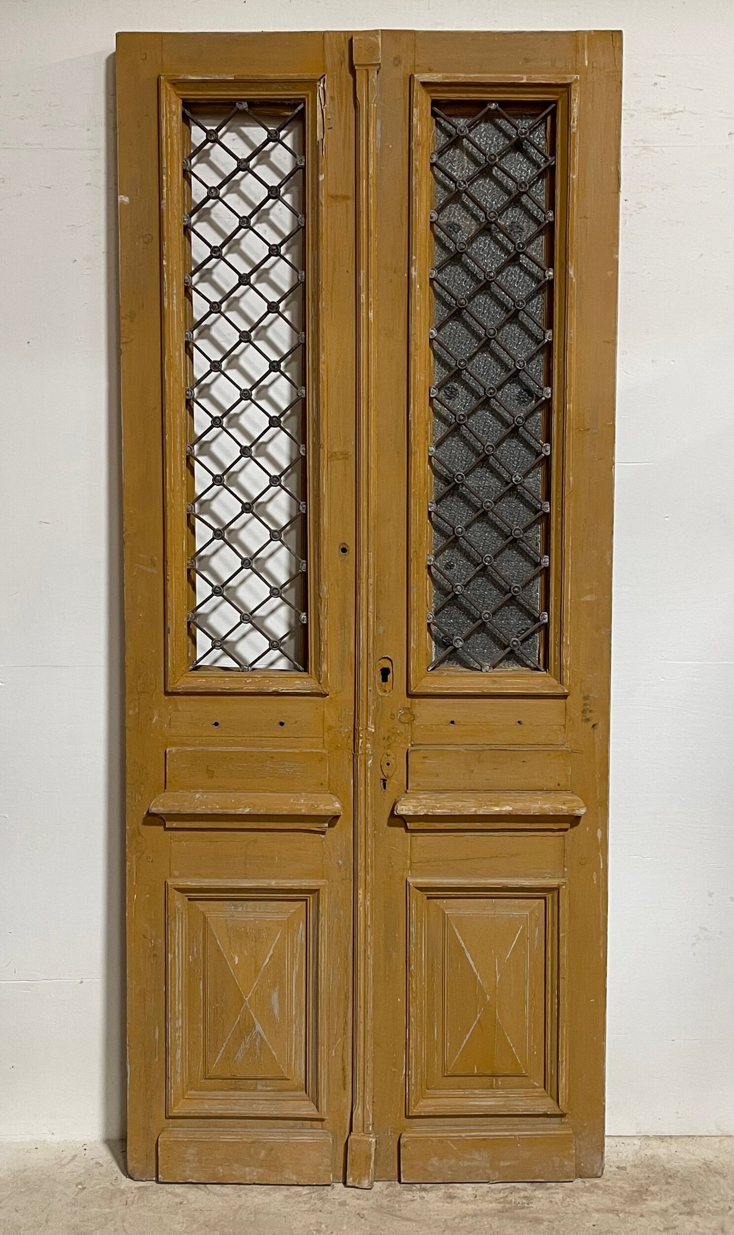 Antique French Panel Doors with Iron (105x45.25) I004