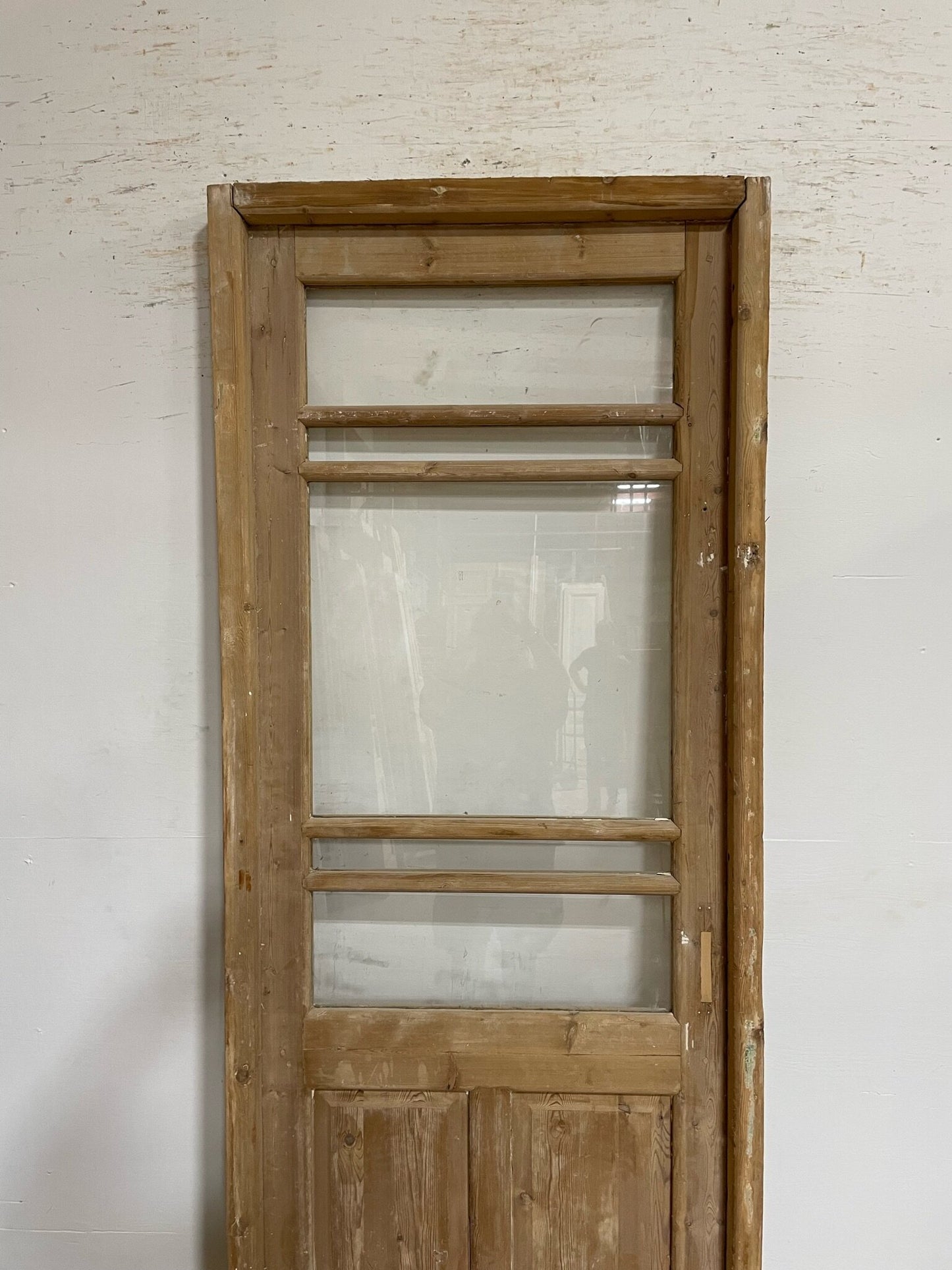 Antique French door (frame 92.5x35.25, door 88x32) with glass F0653