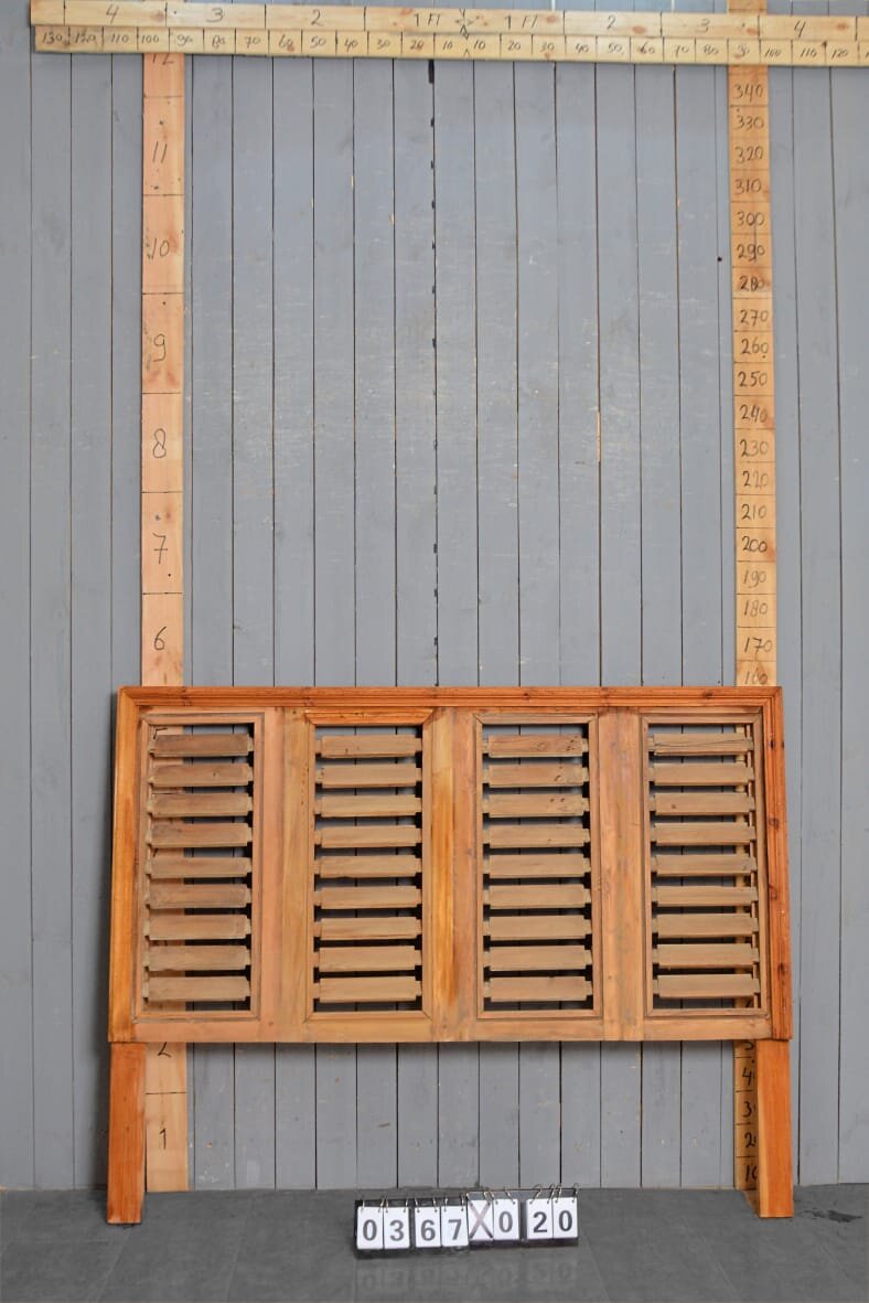 Antique headboard with metal