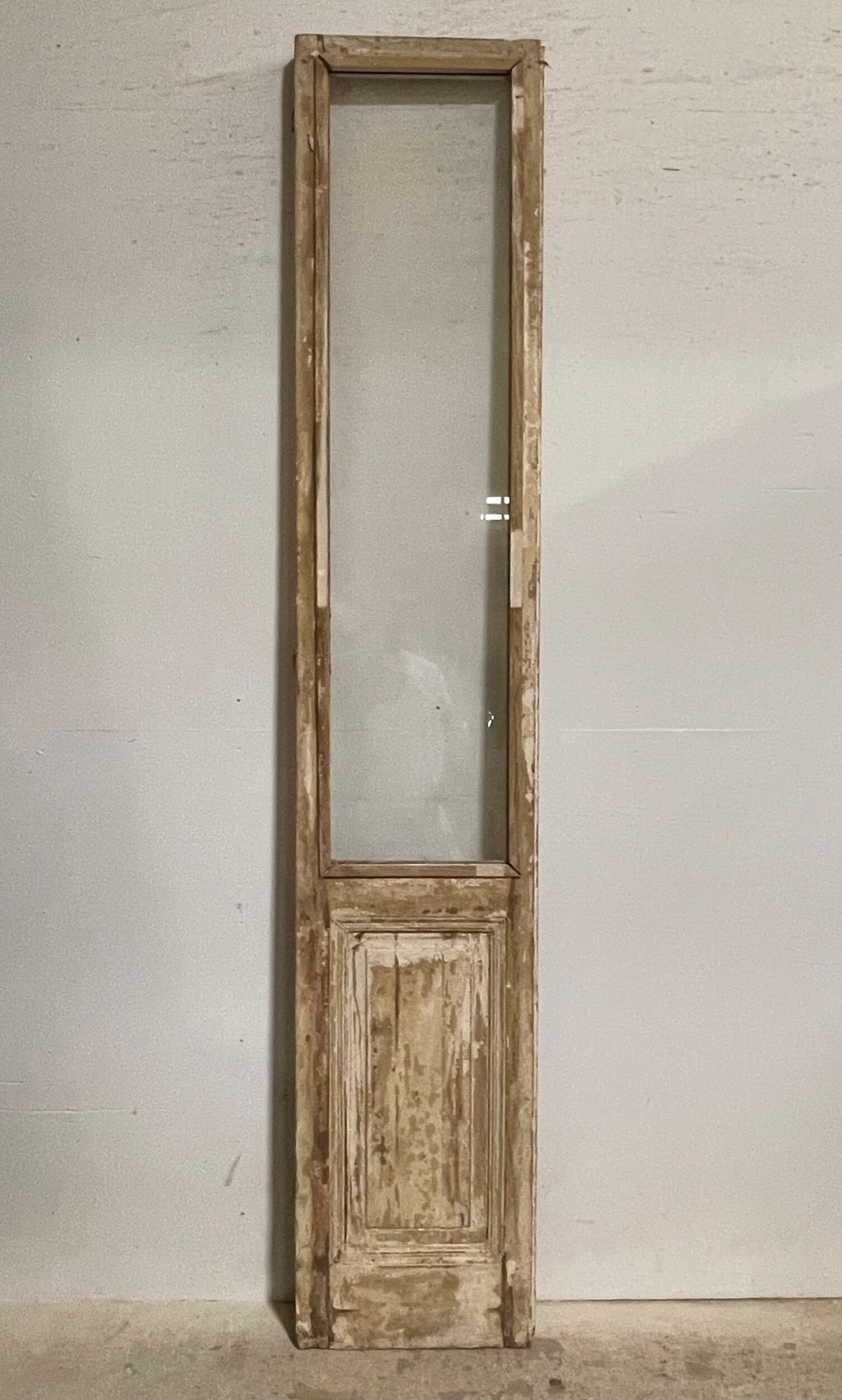 Antique French panel door with glass (100.25 x 19)