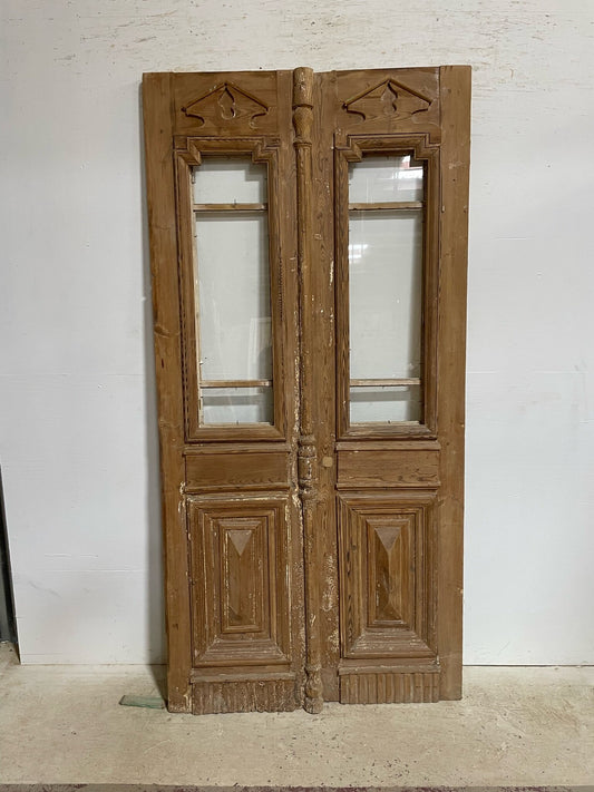 Antique French door (88.75x43.5) with glass F0910