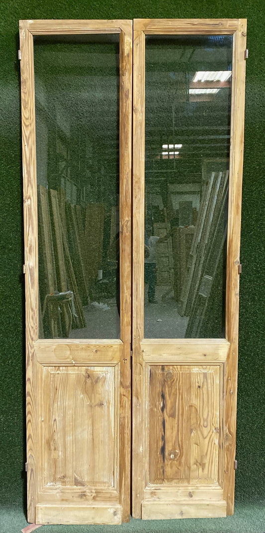 Antique French door (100.75x43) with glass D139