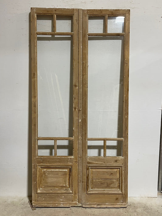 Antique French Panel Door with Glass (98 x 48) I013