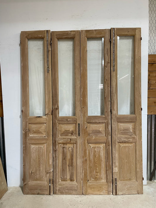 Antique French door (103.25x75.5) with glass F0720