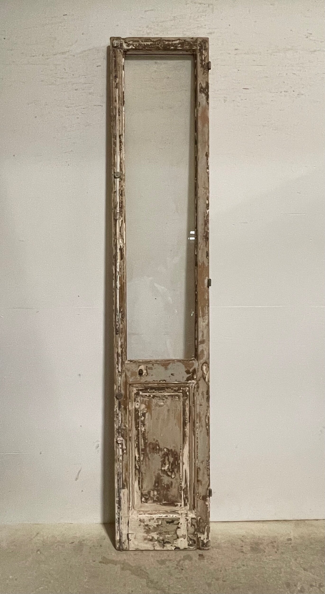 Antique French panel door with glass (100.25 x 19)