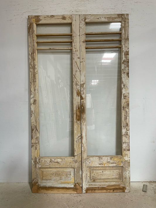 Antique French door (92.25x51.75) with glass F0799