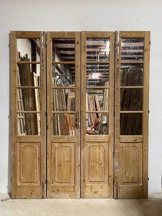 Antique French doors with mirror 2 of 4    2 piece set