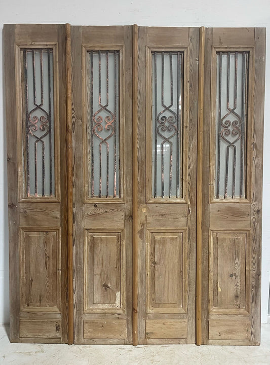 Antique French doors (94.5x76.25) with metal G1276