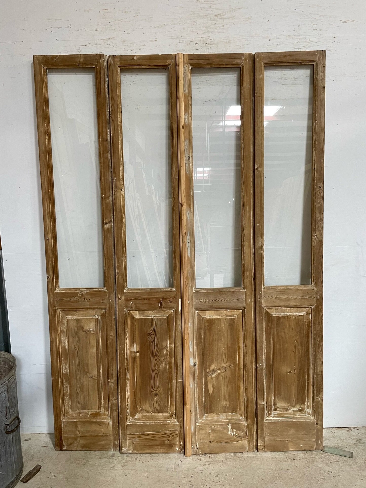 Antique French door (92x64.25) with glass F0856