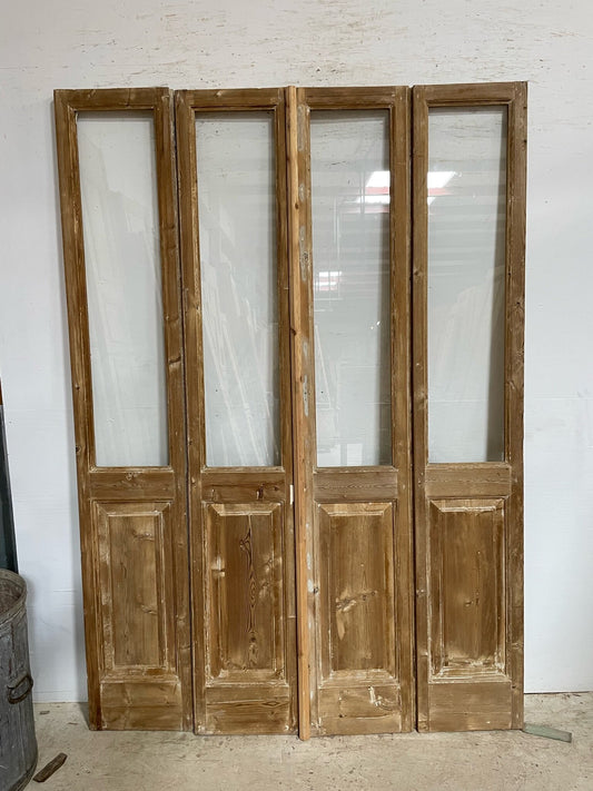 Antique French door (92x64.25) with glass F0856