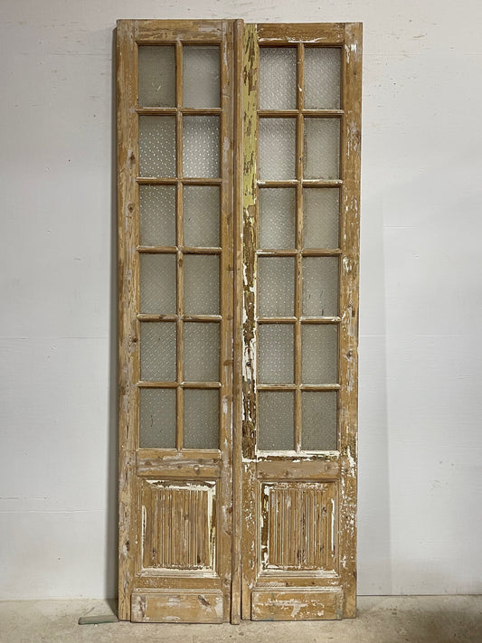 Antique French doors with glass  (100.25x41) H0232s