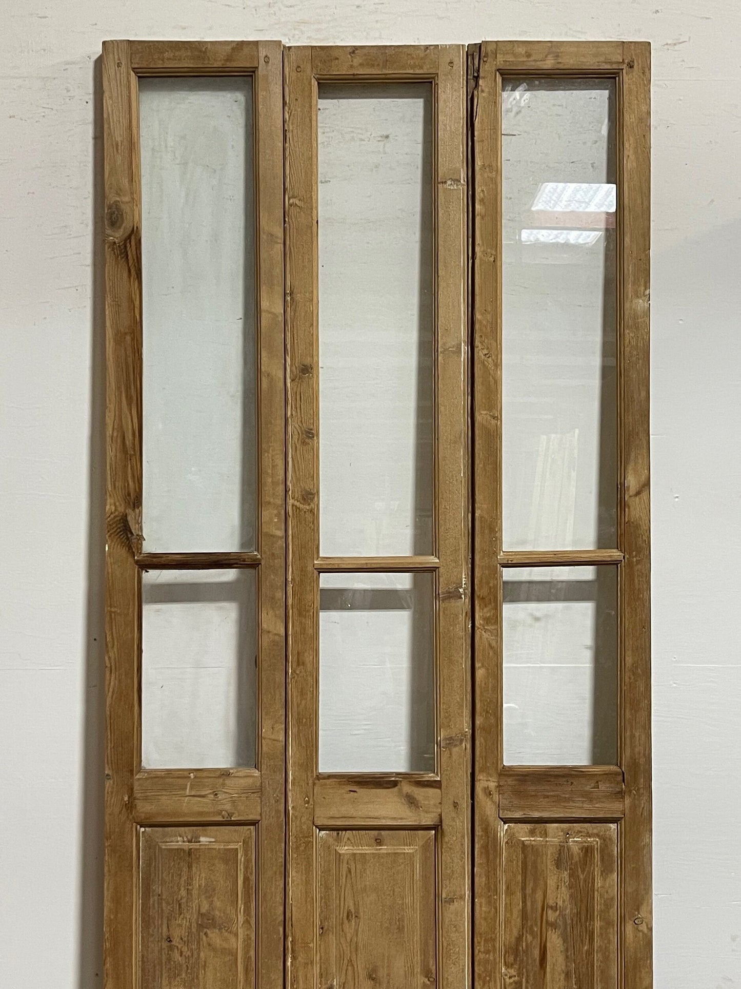 Antique French doors with glass  (98.5x43.25) H0243s