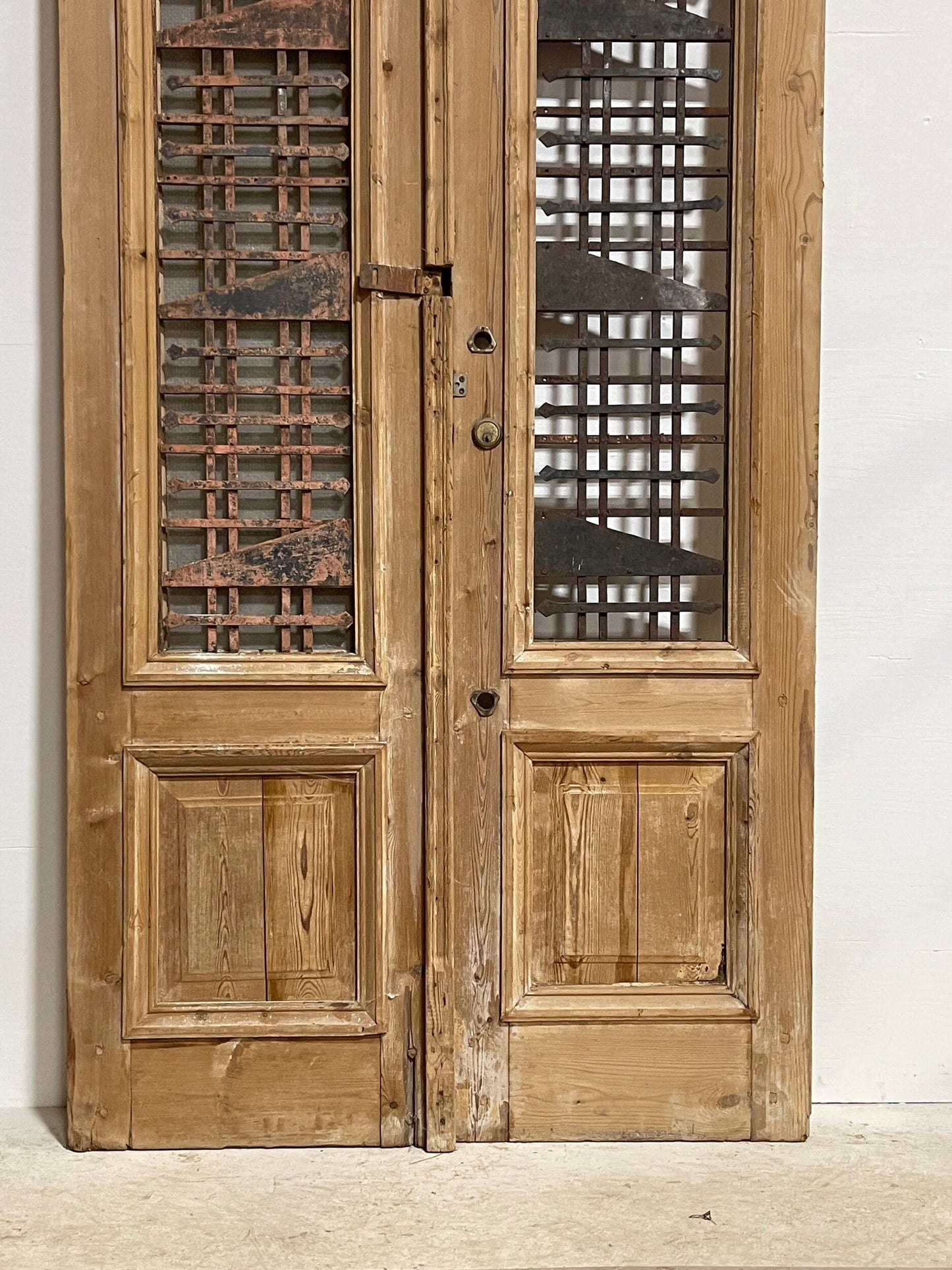 Antique French panel doors with metal (100.25x45) H0030