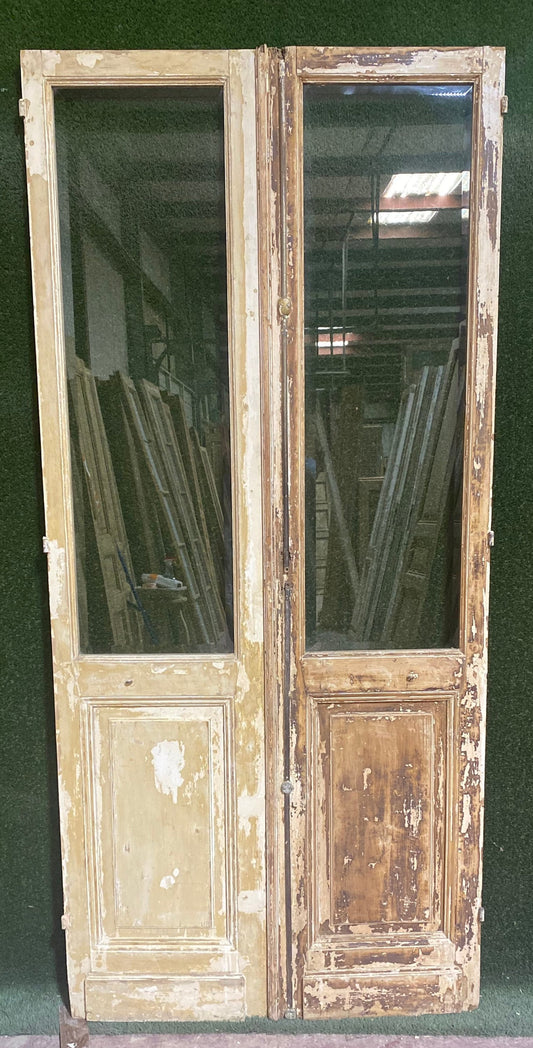 Antique French door (95.75x44) with glass D063