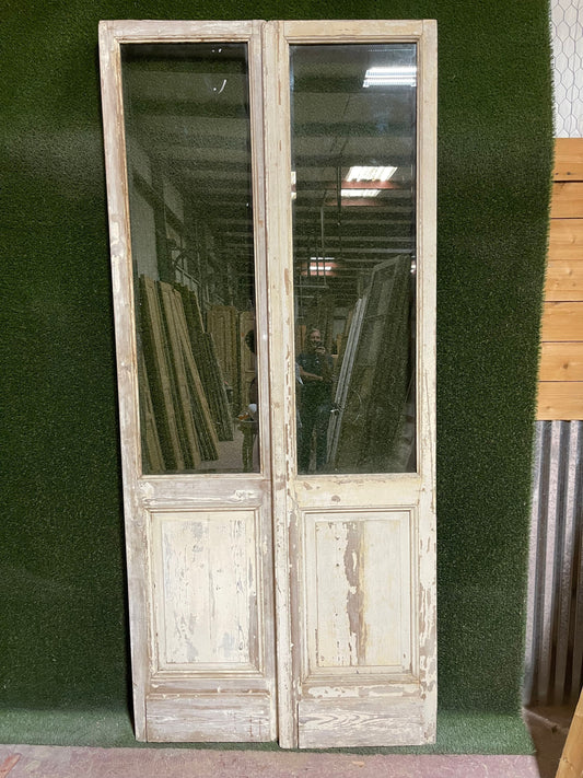 Antique French door (103x45.5) with glass D996