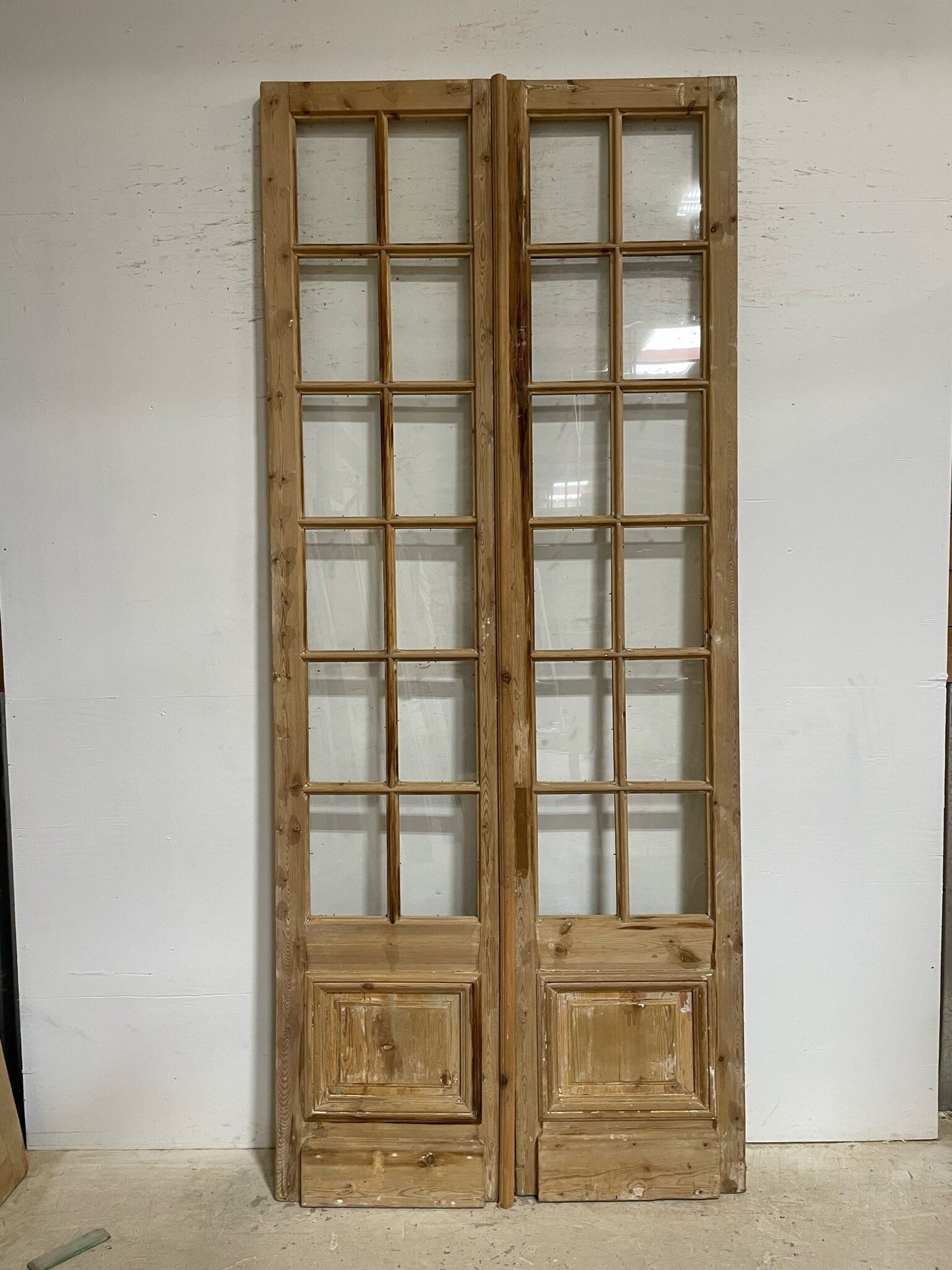 Antique French door (107x45.25) with glass F0739