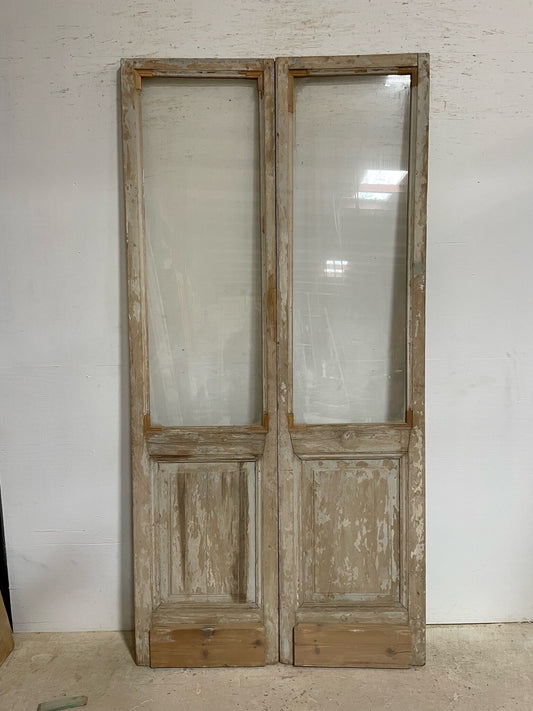 Antique French door (94.75x46.25) with glass F0311