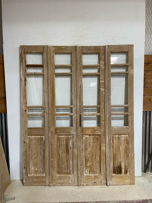 Antique French door (94x75.75) with glass F0818