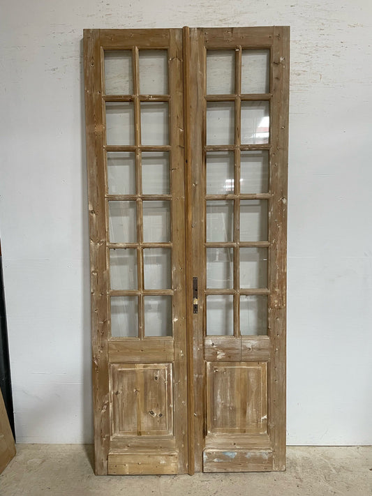 Antique French door (98.25x44) with glass F0758