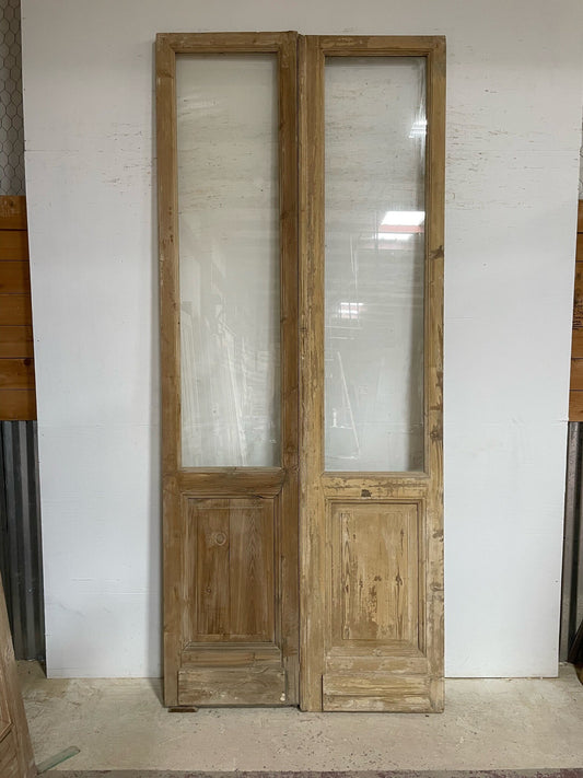 Antique French door (113.75x48) with glass F0923