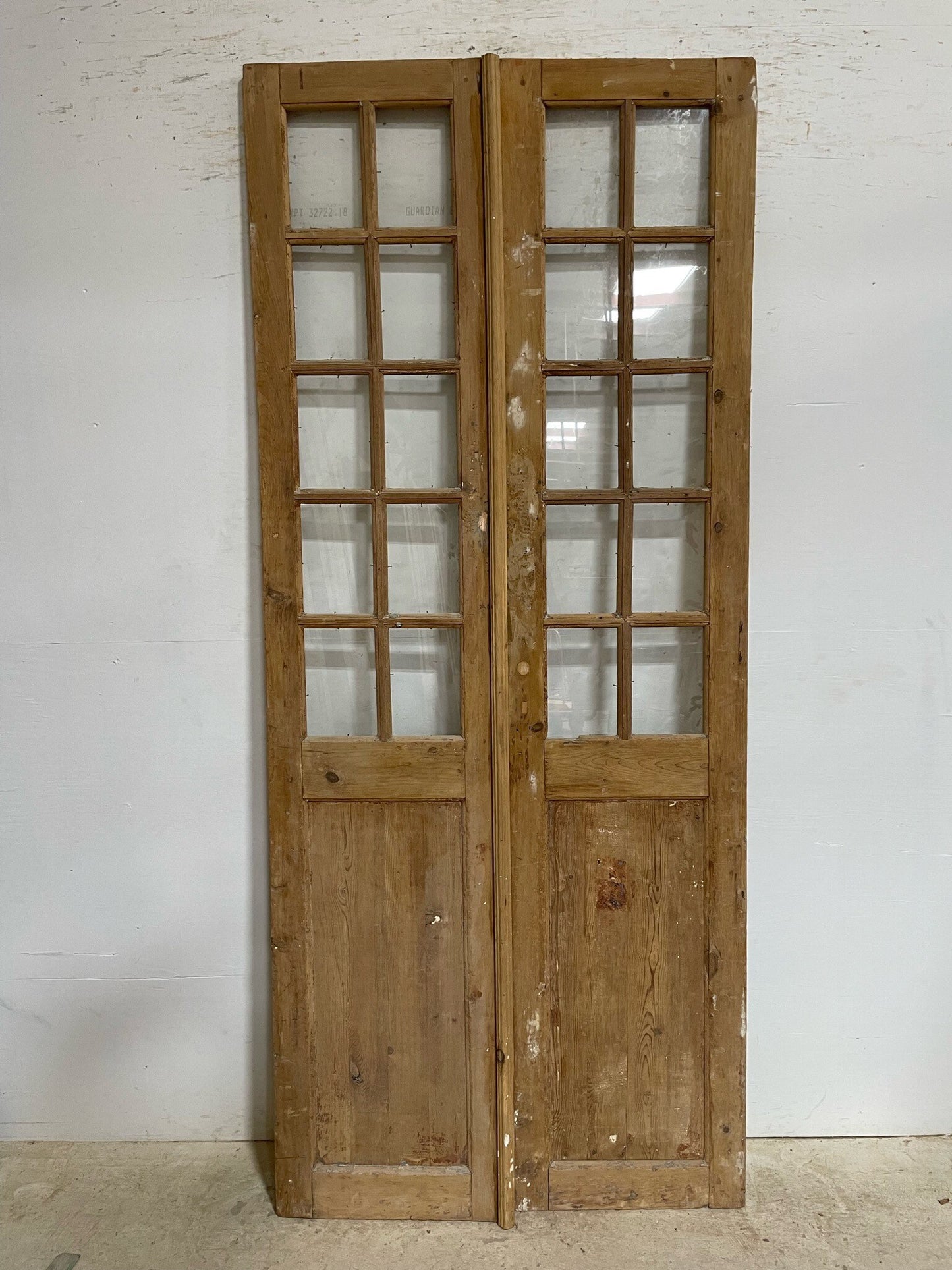 Antique French door (93.5x39.75) with glass F0775