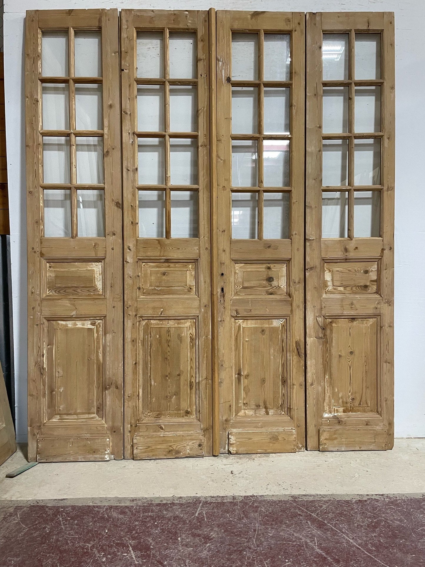 Antique French door (95x79) with glass F0816