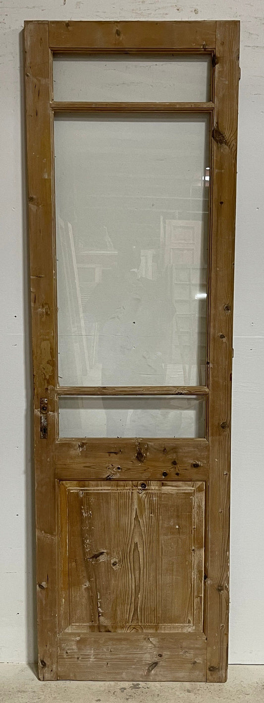 Antique French panel door with glass (87.5x26.5) G1419s