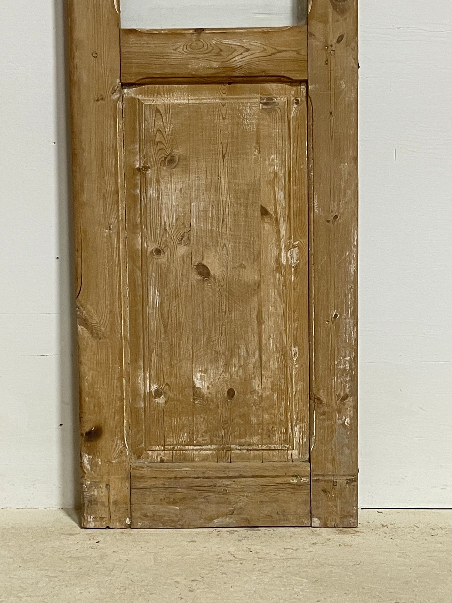 Antique French panel door with glass (85x23.5) G1168s