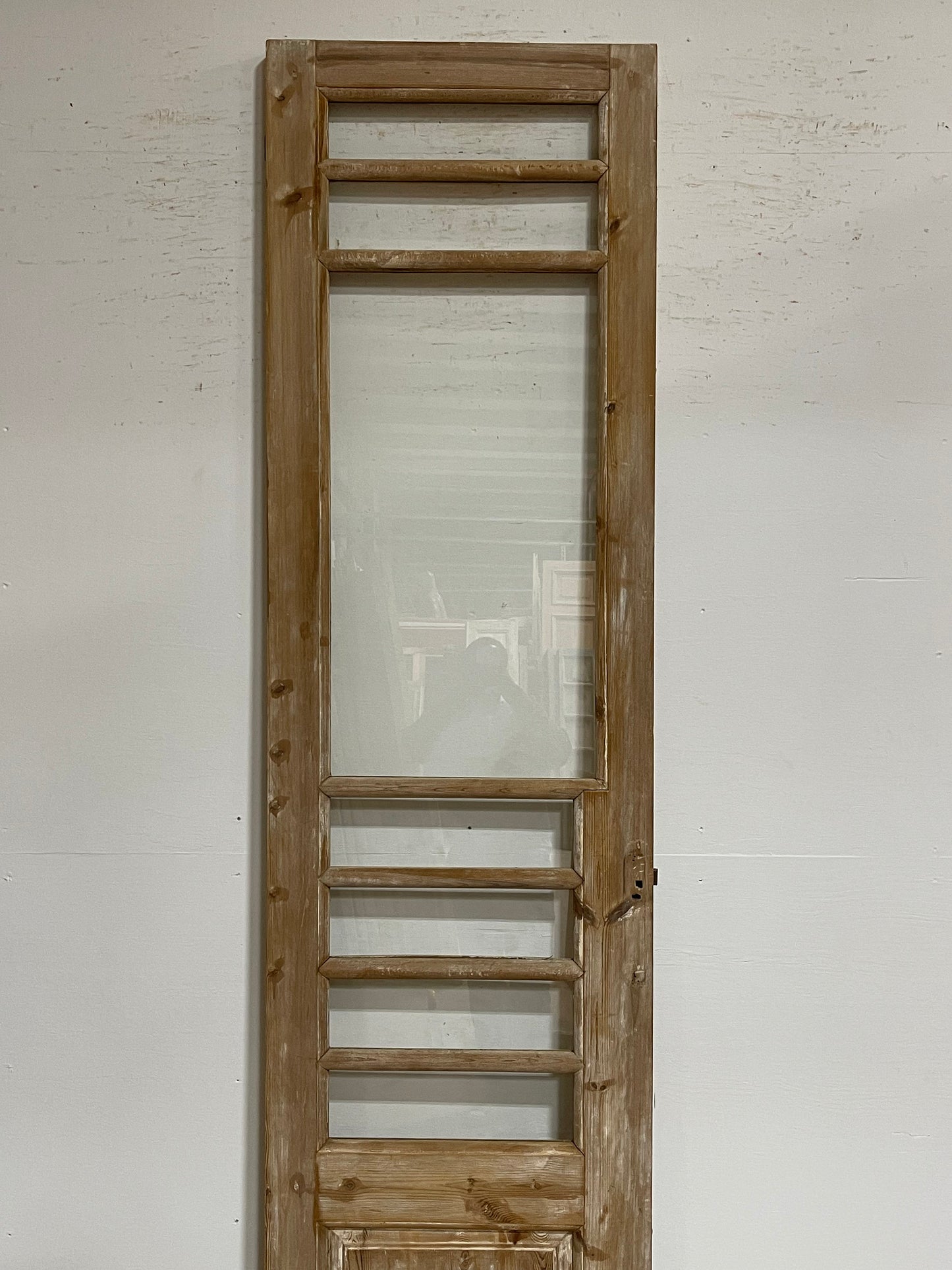 Antique French panel door with glass (102.75x26) G1273s