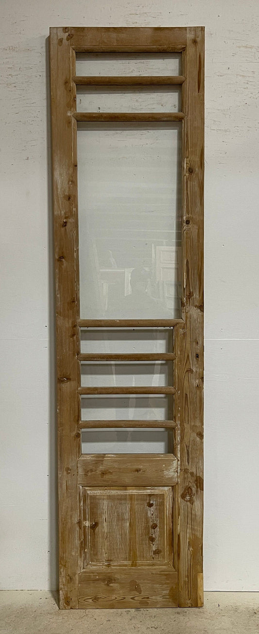 Antique French panel door with glass (101.5x26) G1271s