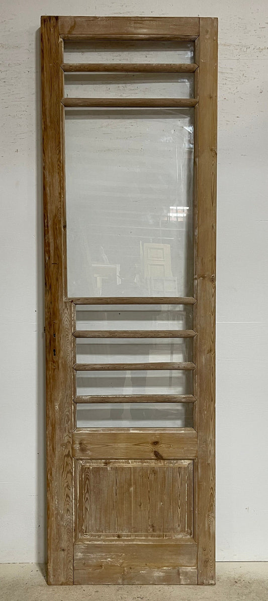 Antique French panel door with glass (102.5x31) G1266s