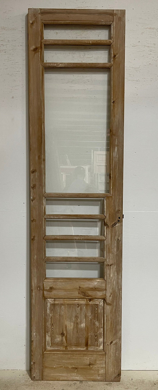 Antique French panel door with glass (102.75x26) G1273s