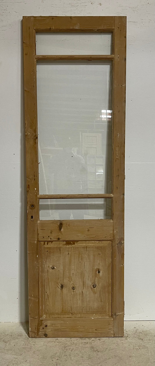 Antique French panel door with glass (85.5x26.5) G1505s