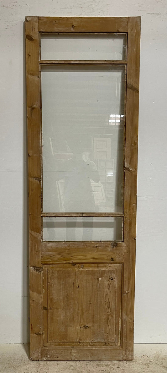 Antique French panel door with glass (84x26.75) G1255s