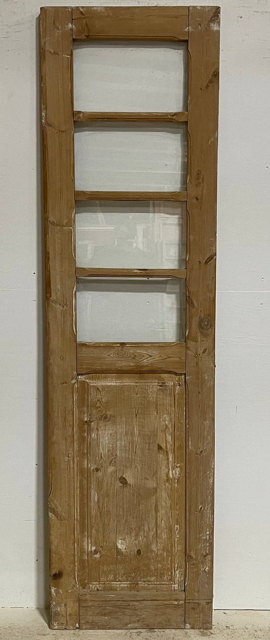 Antique French panel door with glass (85x23.5) G1168s