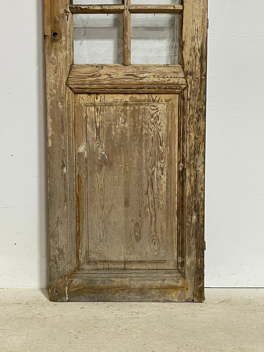 Antique French panel door with glass (82x24) G1488s